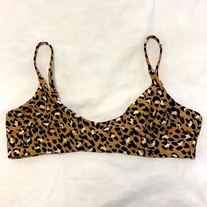 Aerie leopard print bikini top (size M)